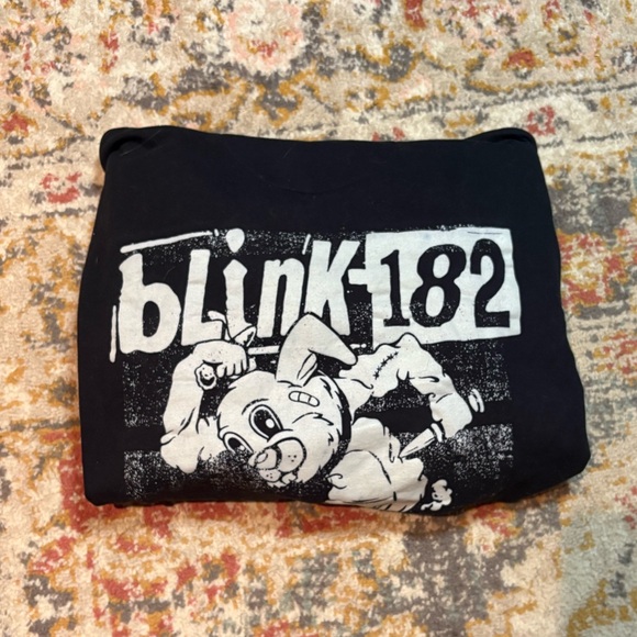 Blink 182 Other - FLAWED - Unisex Blink-182 “Skankin’ Bunny” Edging Rabbit Graphic Zip-up Hoodie